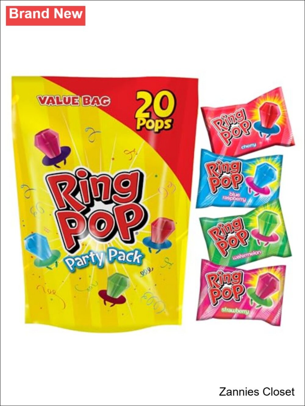 👻 Ring Pop Halloween Candy Lollipops 20 Ct Assorted Fruity Party Favors